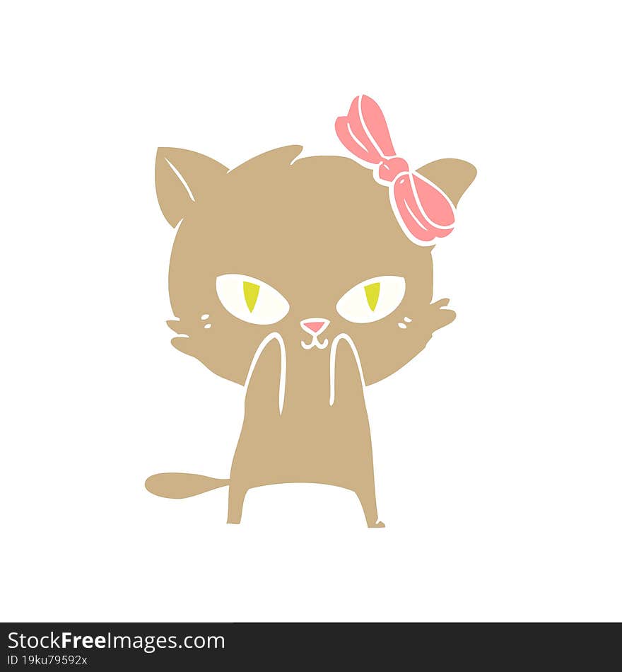 cute flat color style cartoon cat