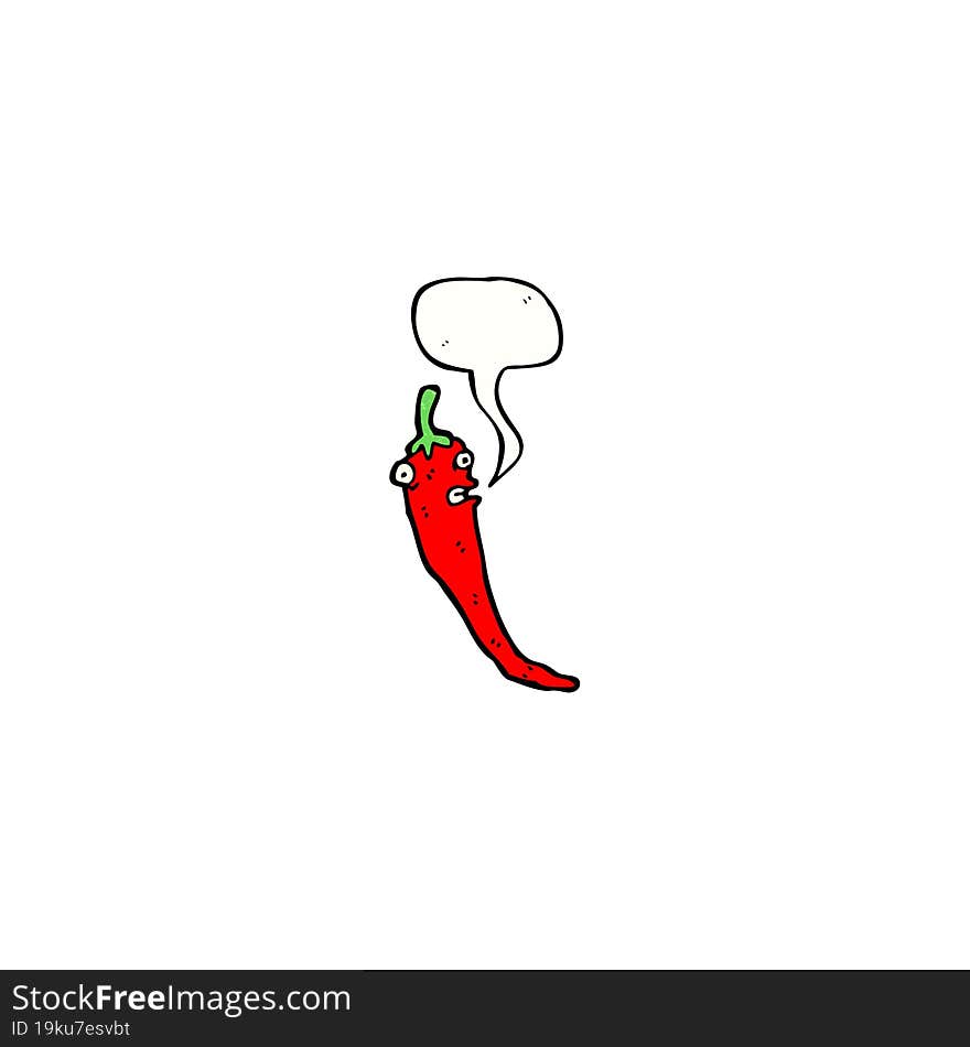 chili pepper with speech bubble