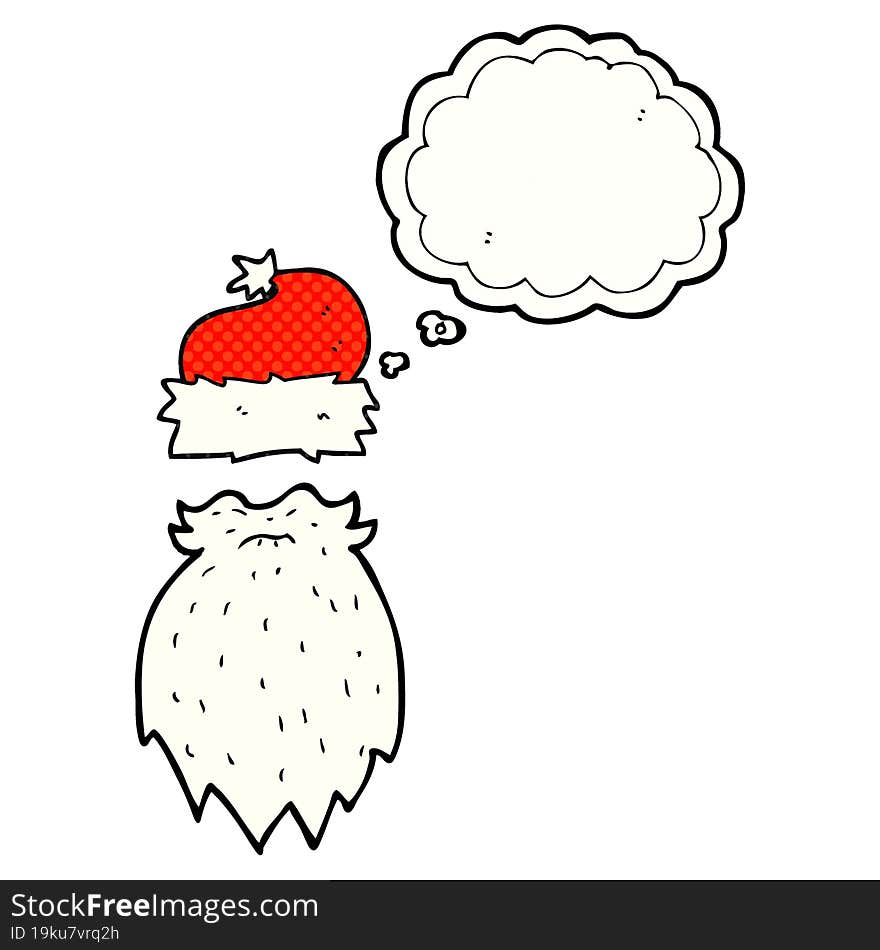 Thought Bubble Cartoon Santa Hat And Beard