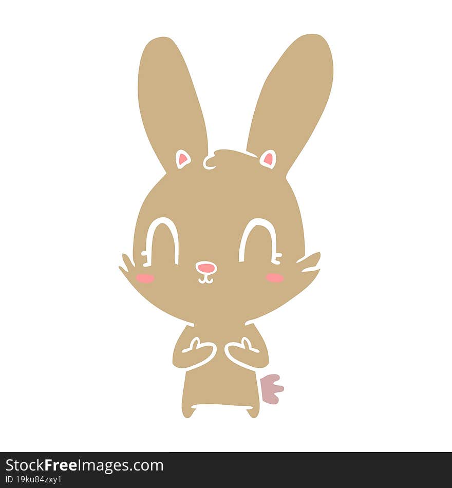 Cute Flat Color Style Cartoon Rabbit