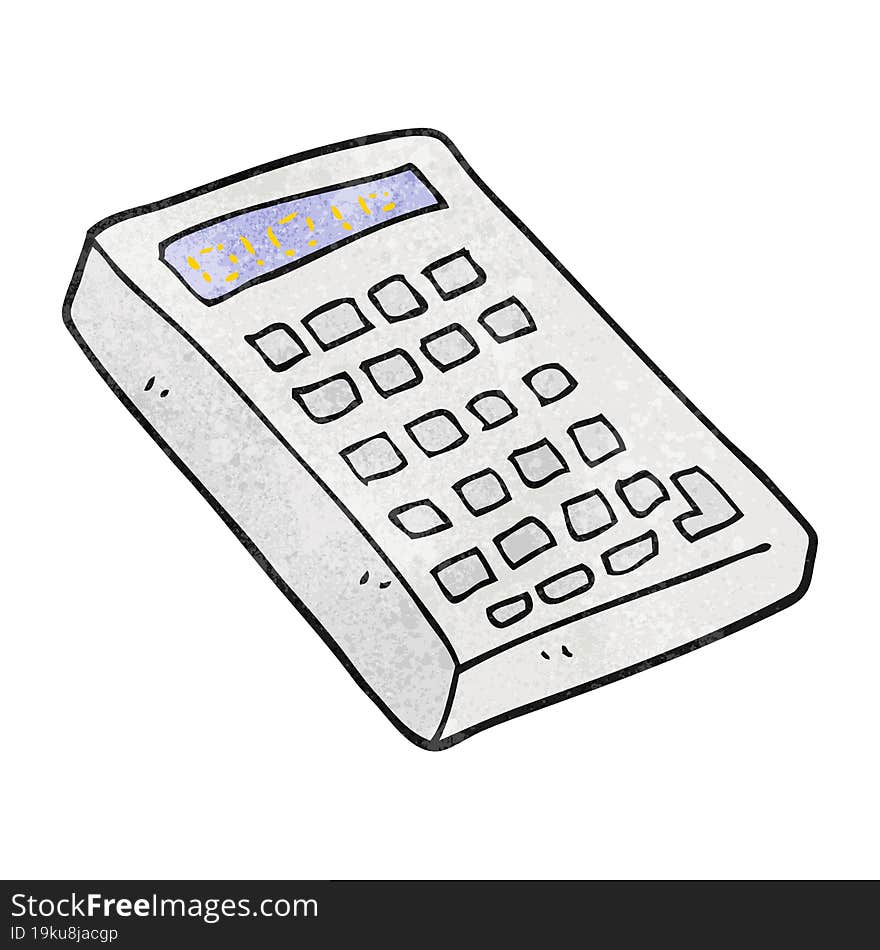 freehand textured cartoon calculator