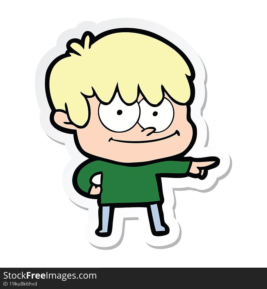 sticker of a happy cartoon man