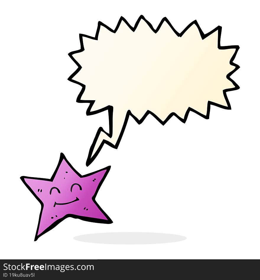 cartoon star character with speech bubble