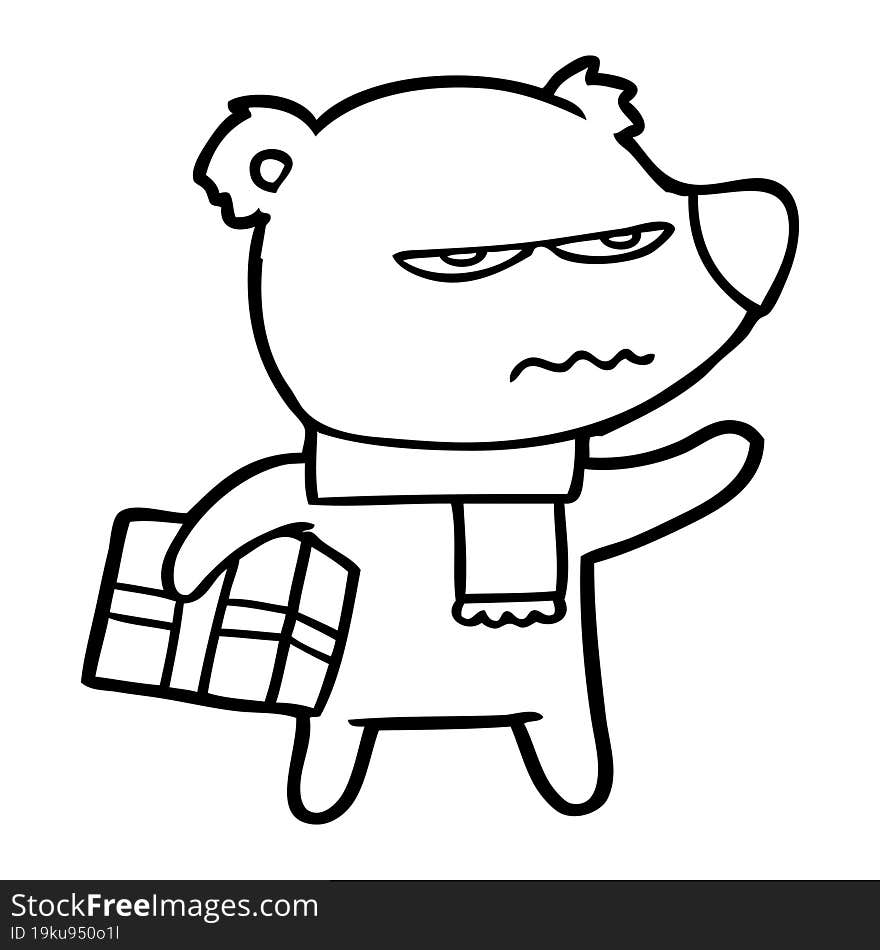 angry bear cartoon gift. angry bear cartoon gift