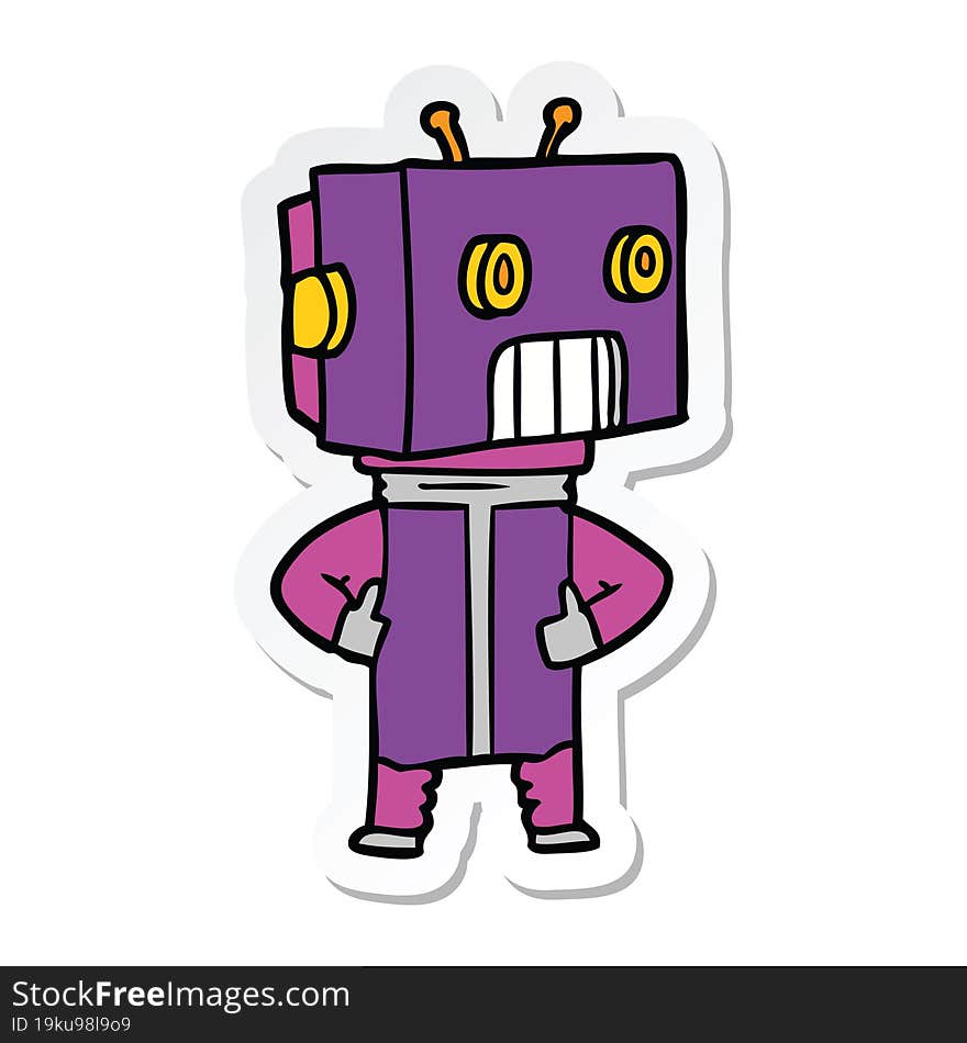 sticker of a cartoon robot