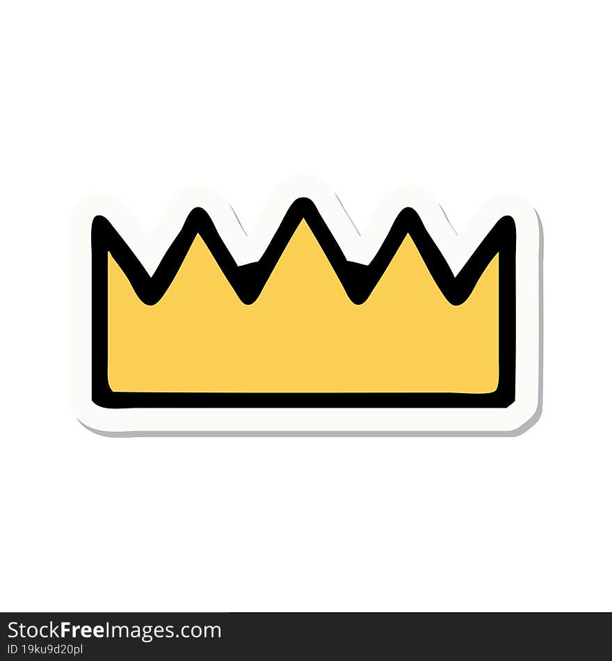 Tattoo Style Sticker Of A Crown