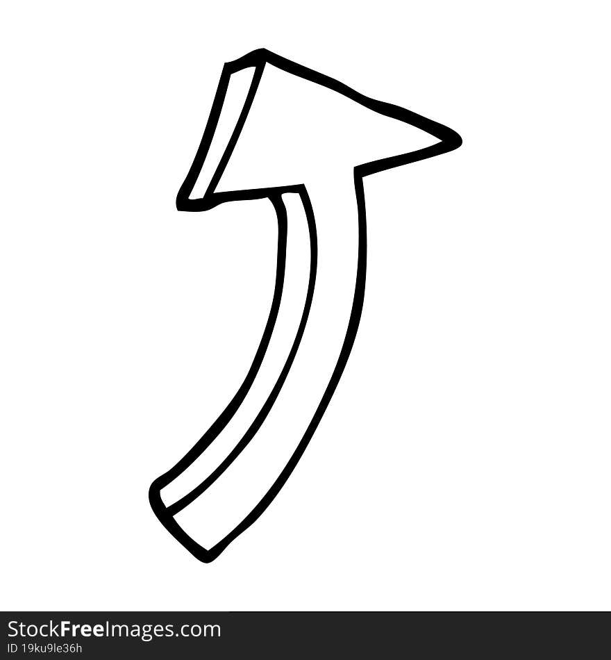 line drawing cartoon pointing arrow