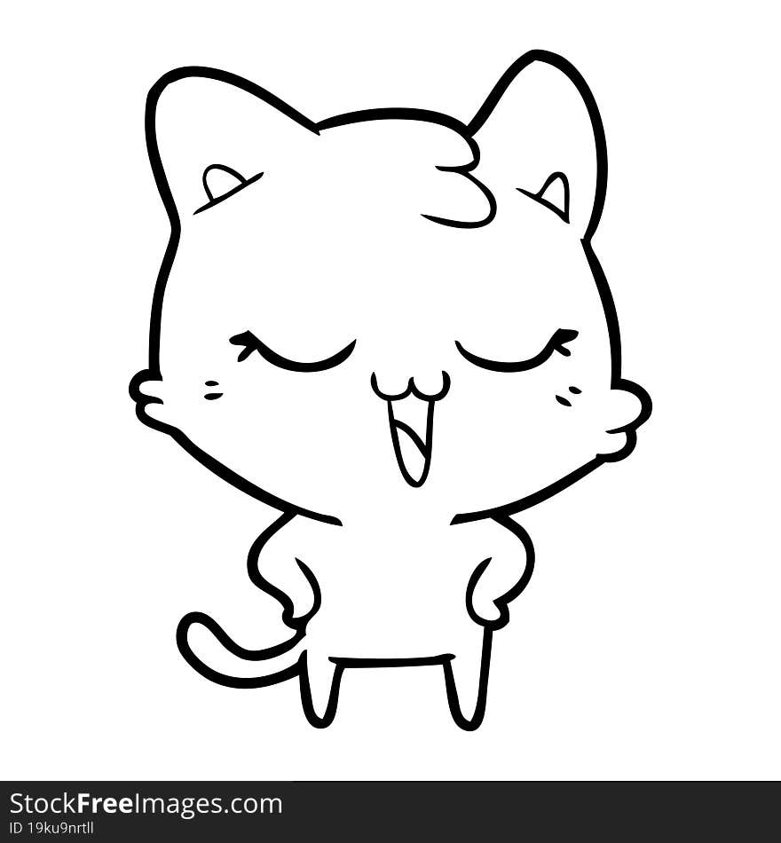 happy cartoon cat. happy cartoon cat