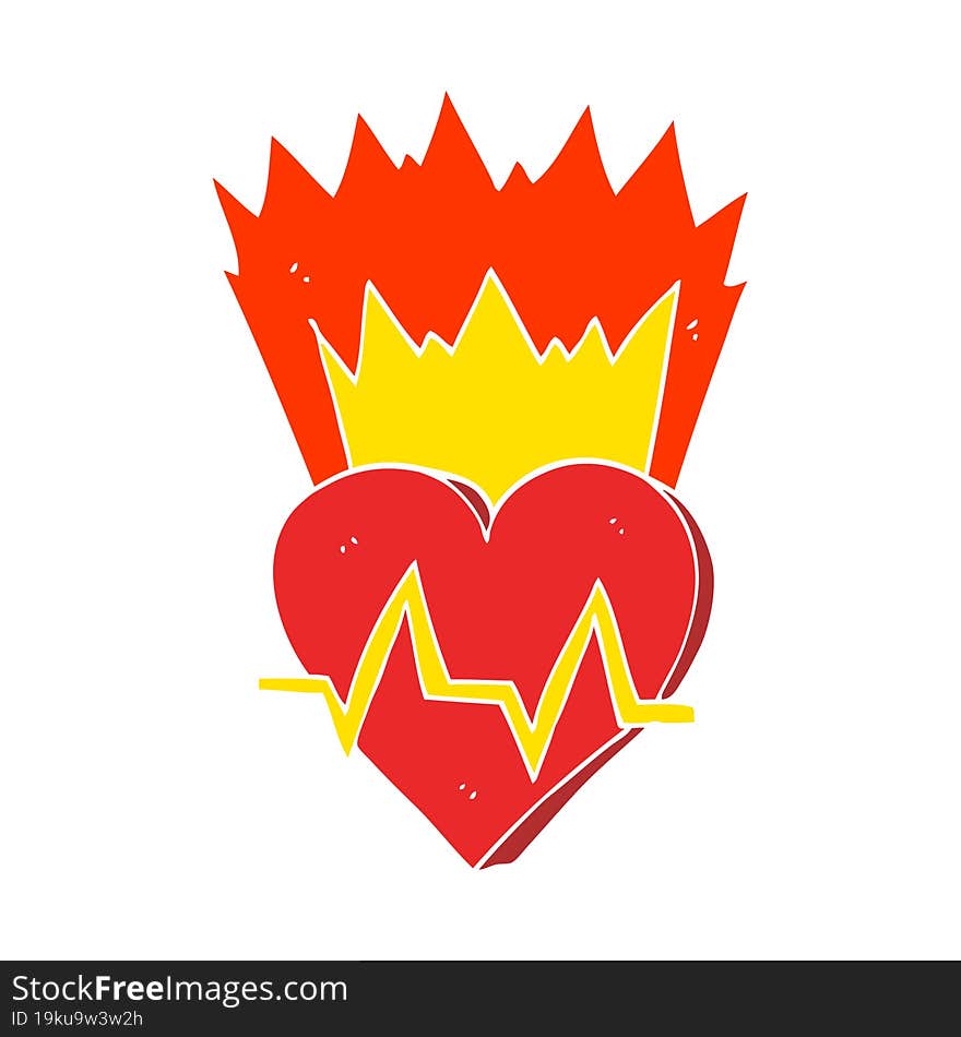 flat color illustration of a cartoon heart rate