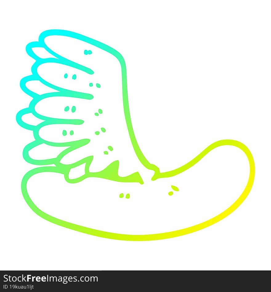 cold gradient line drawing cartoon hot dog