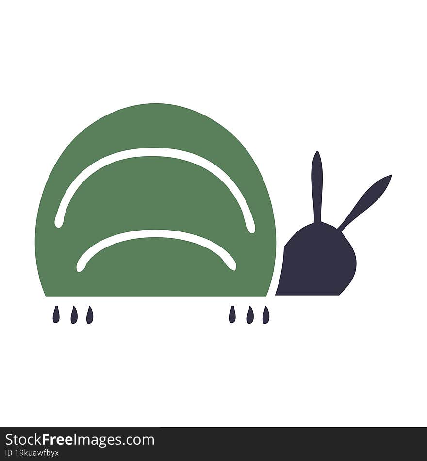 flat color retro cartoon of a green bug