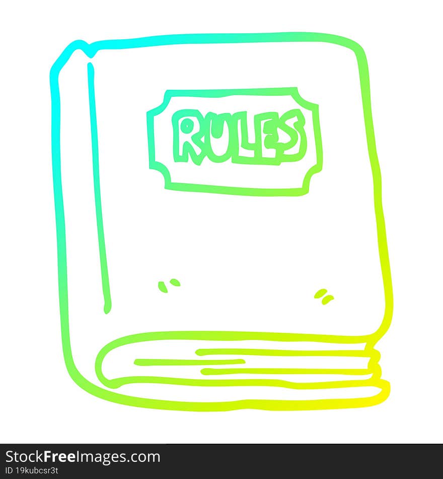 Cold Gradient Line Drawing Cartoon Rule Book