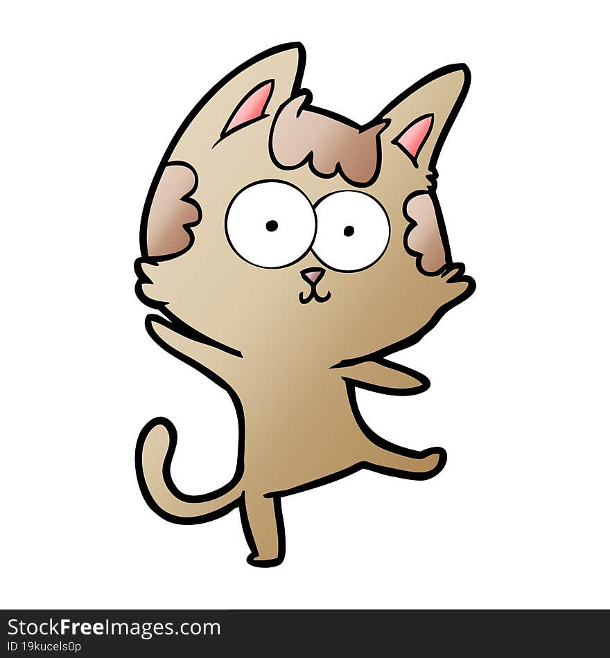 happy cartoon cat dancing. happy cartoon cat dancing