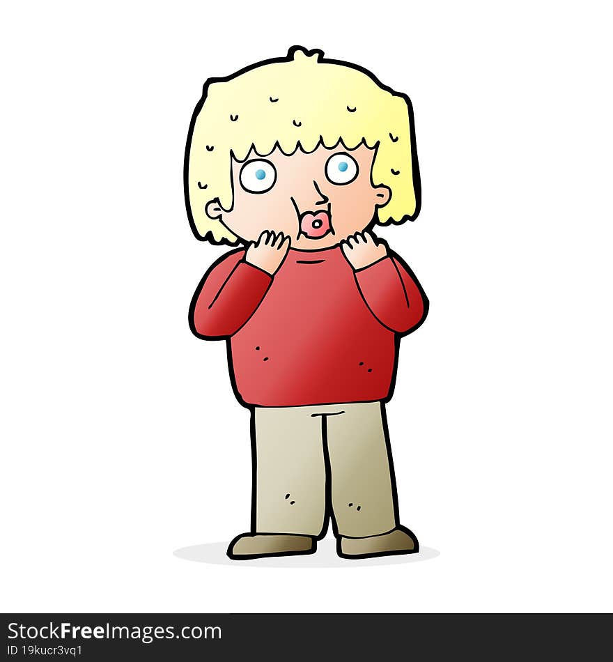 cartoon worried boy