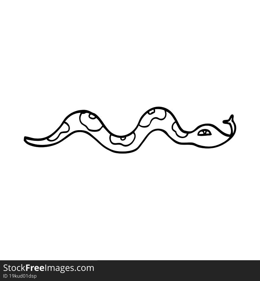 line drawing cartoon snake