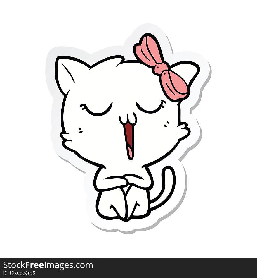 Sticker Of A Cartoon Cat