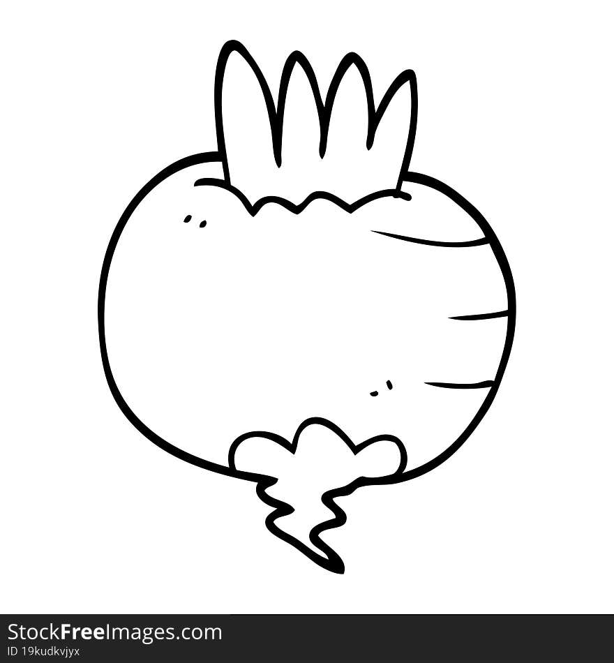 line drawing cartoon turnip