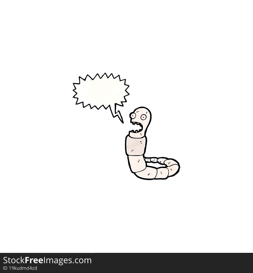 cartoon frightened worm