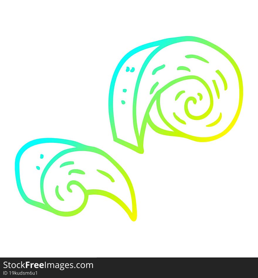 Cold Gradient Line Drawing Cartoon Decorative Spiral Element