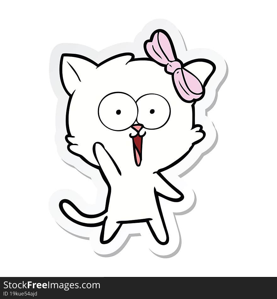 Sticker Of A Cartoon Cat