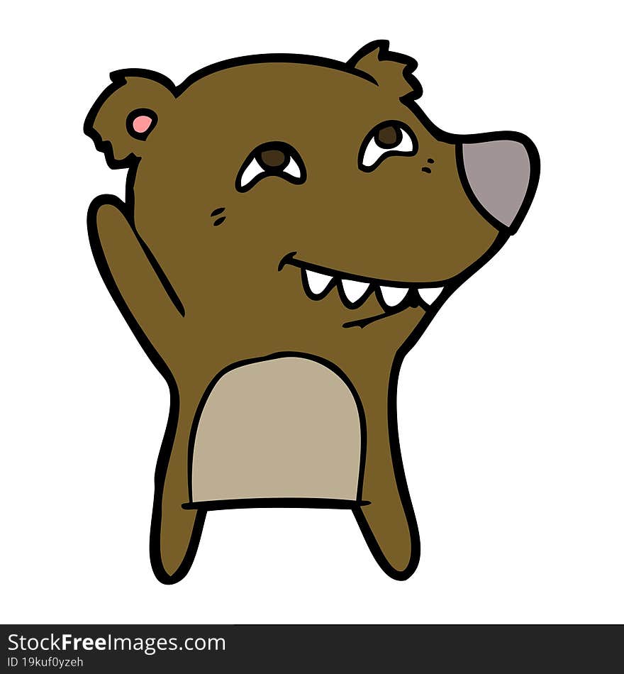 cartoon bear showing teeth. cartoon bear showing teeth