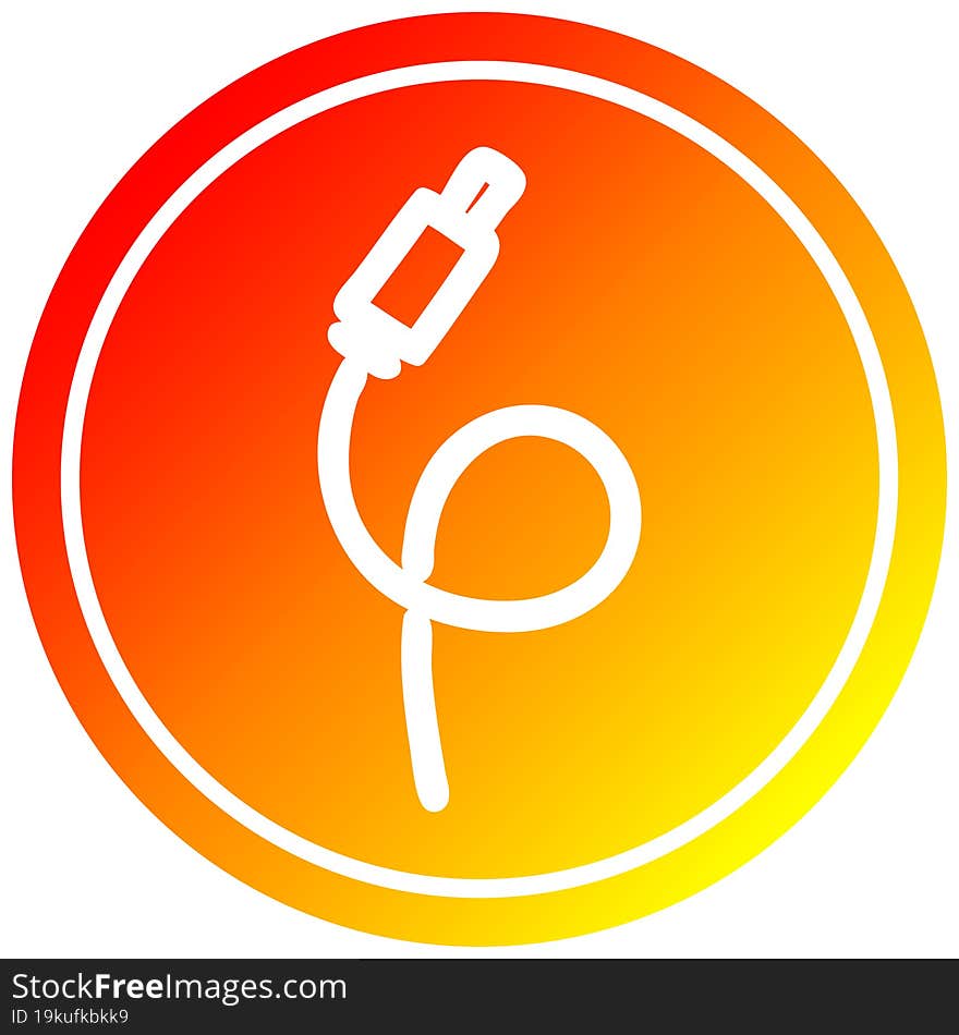 electrical plug circular in hot gradient spectrum