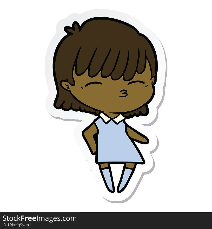 sticker of a cartoon woman