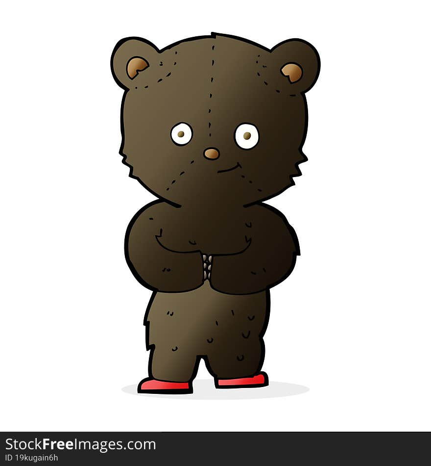 cartoon teddy black bear cub