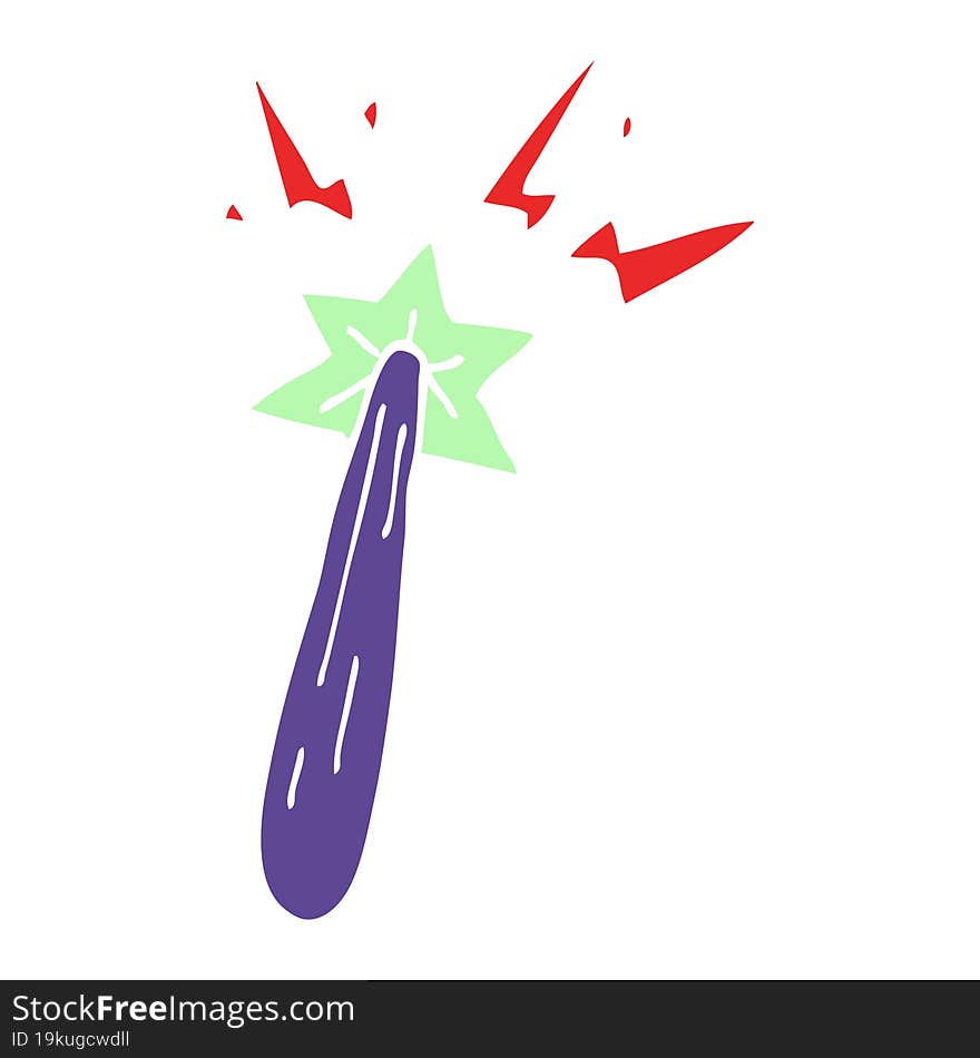 cartoon doodle magic wand