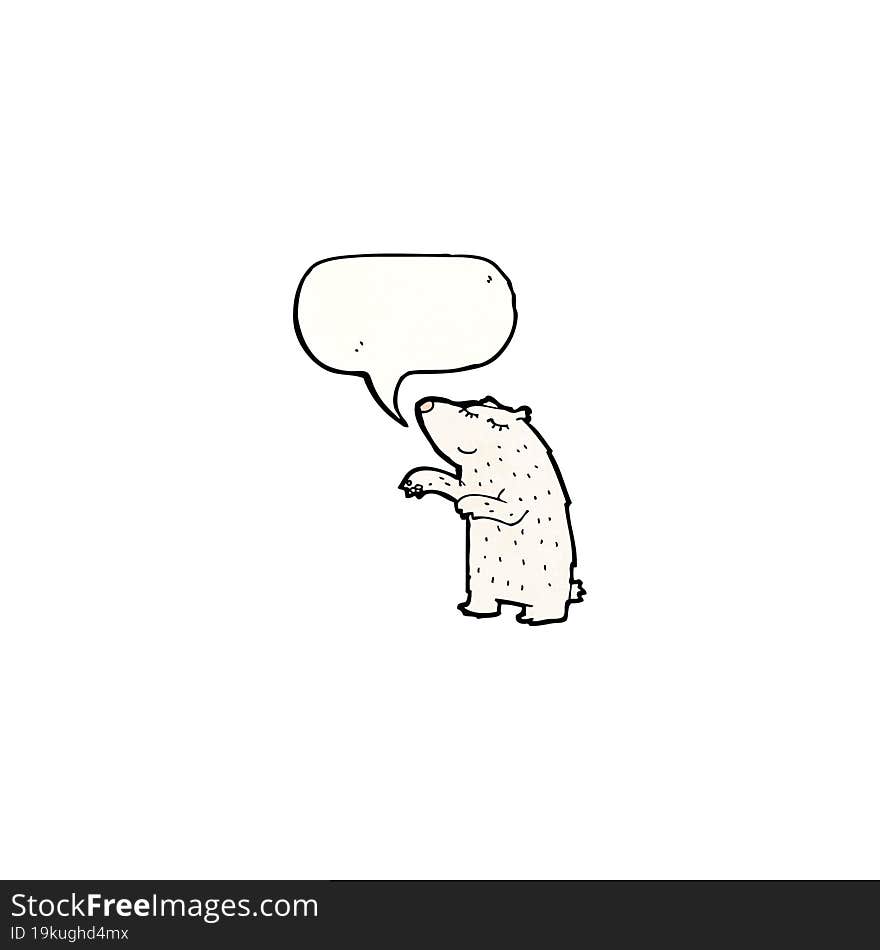 Cartoon Polar Bear With Speech Bubble