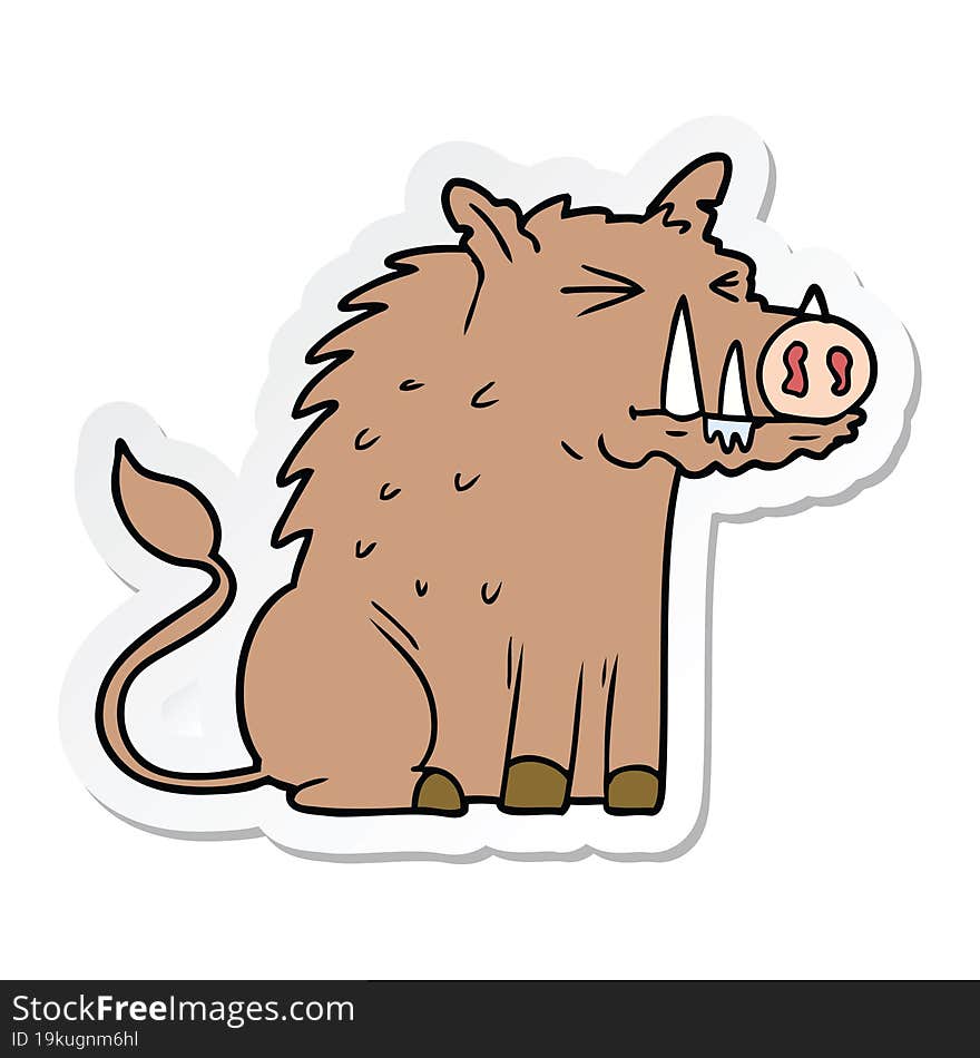 sticker of a cartoon warthog