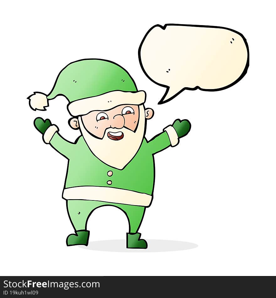 cartoon santa claus with speech bubble