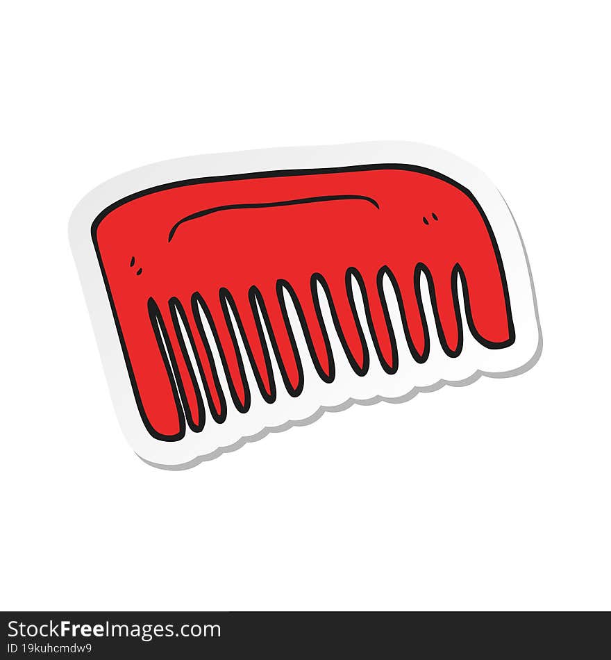 sticker of a cartoon comb