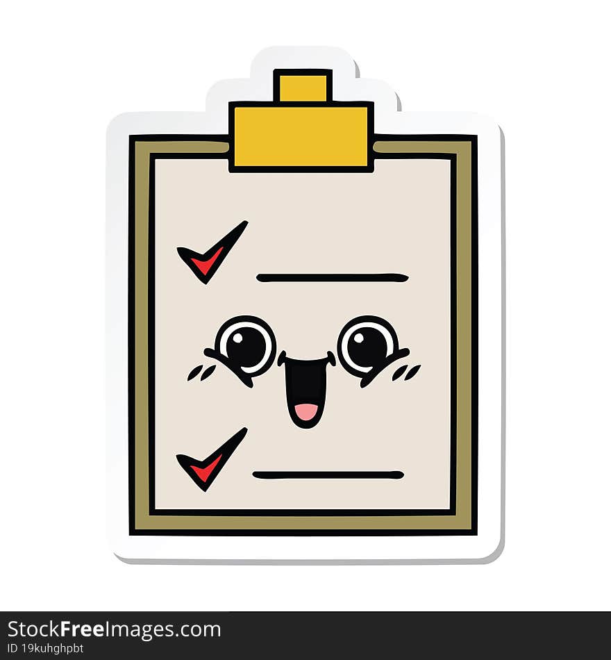 Sticker Of A Cute Cartoon Check List