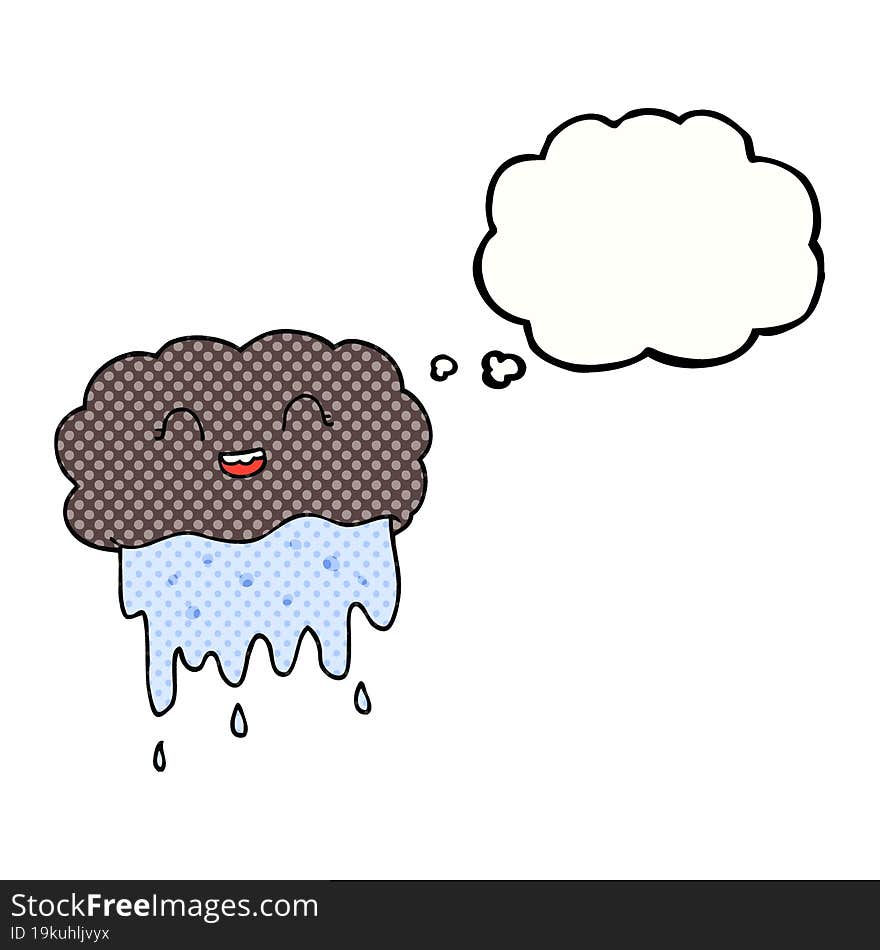 thought bubble cartoon rain cloud