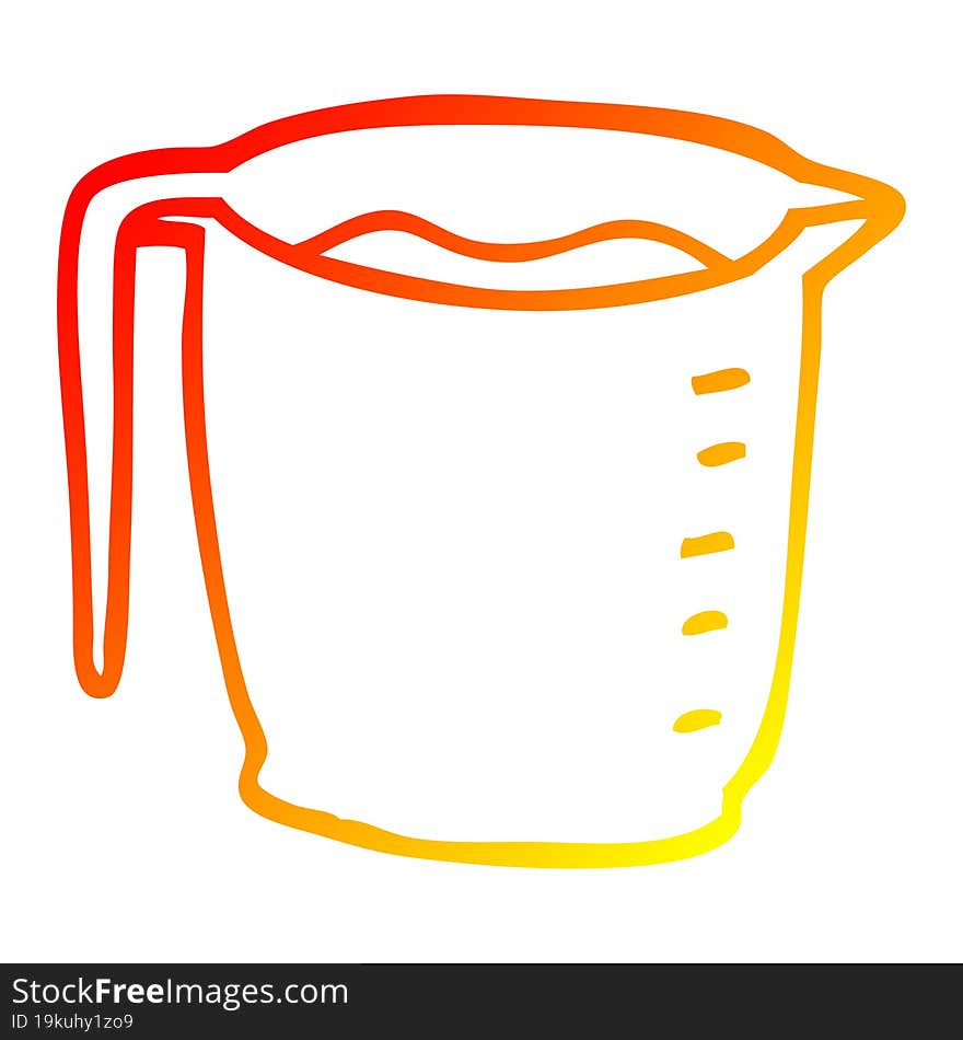 warm gradient line drawing of a cartoon jug