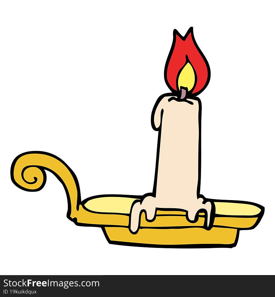 cartoon doodle burning candle