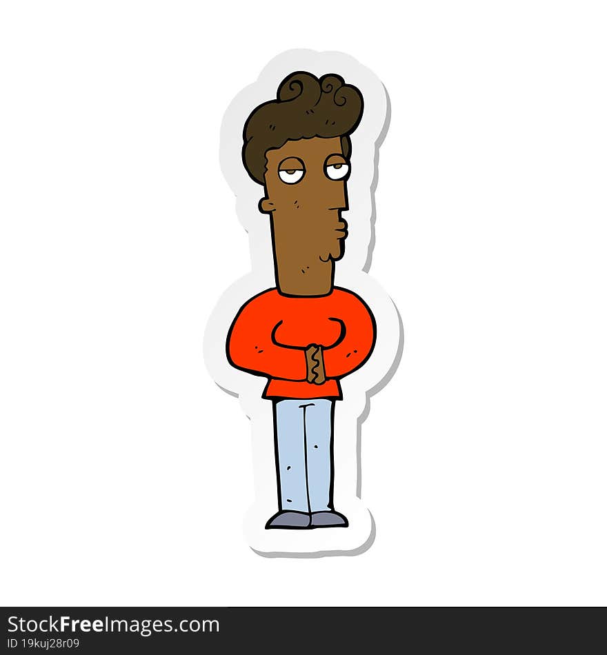 Sticker Of A Cartoon Arrogant Man