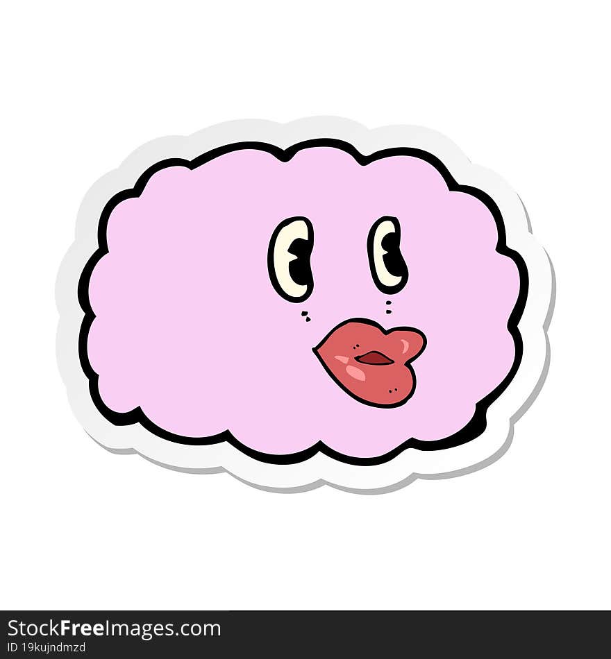 sticker of a cartoon cloud symbol