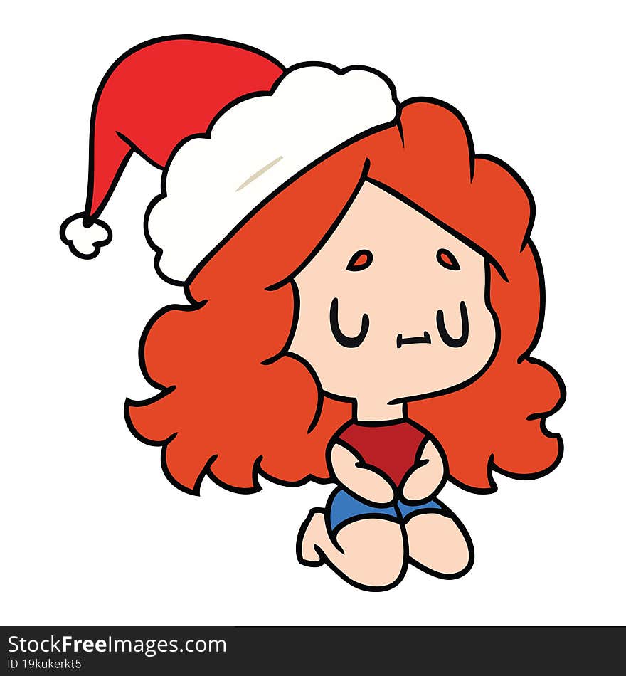 Christmas Cartoon Of Kawaii Girl