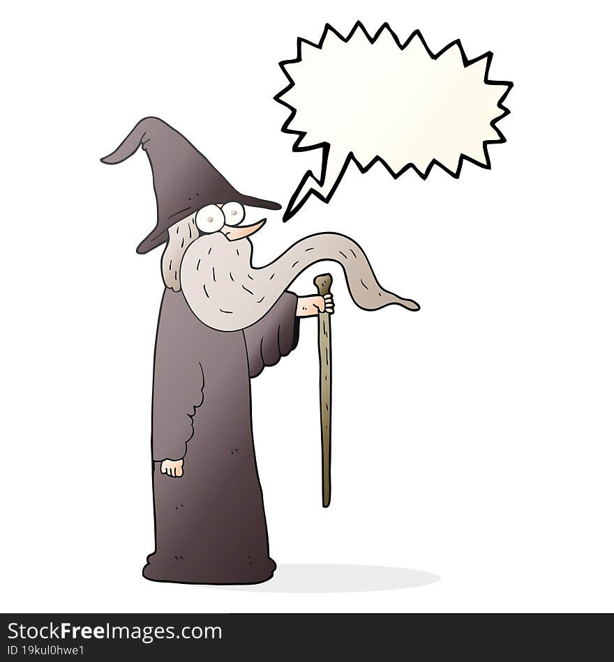 speech bubble cartoon wizard