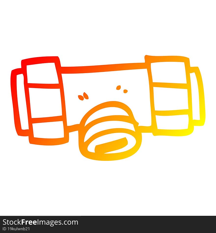 warm gradient line drawing of a cartoon isolator valve