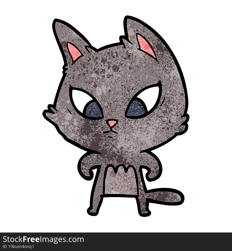 confused cartoon cat. confused cartoon cat