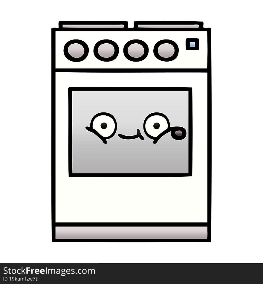 gradient shaded cartoon kitchen oven