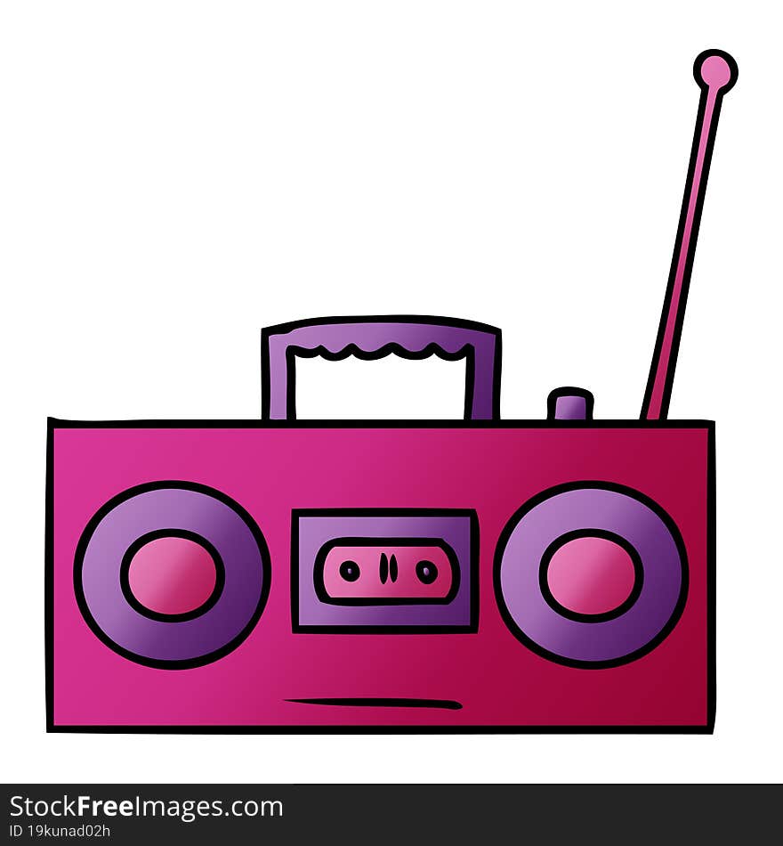 gradient cartoon doodle of a gradient cassette player