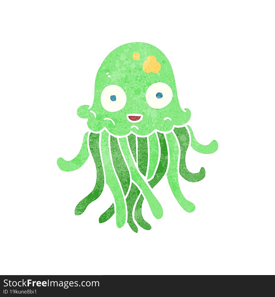 retro cartoon octopus