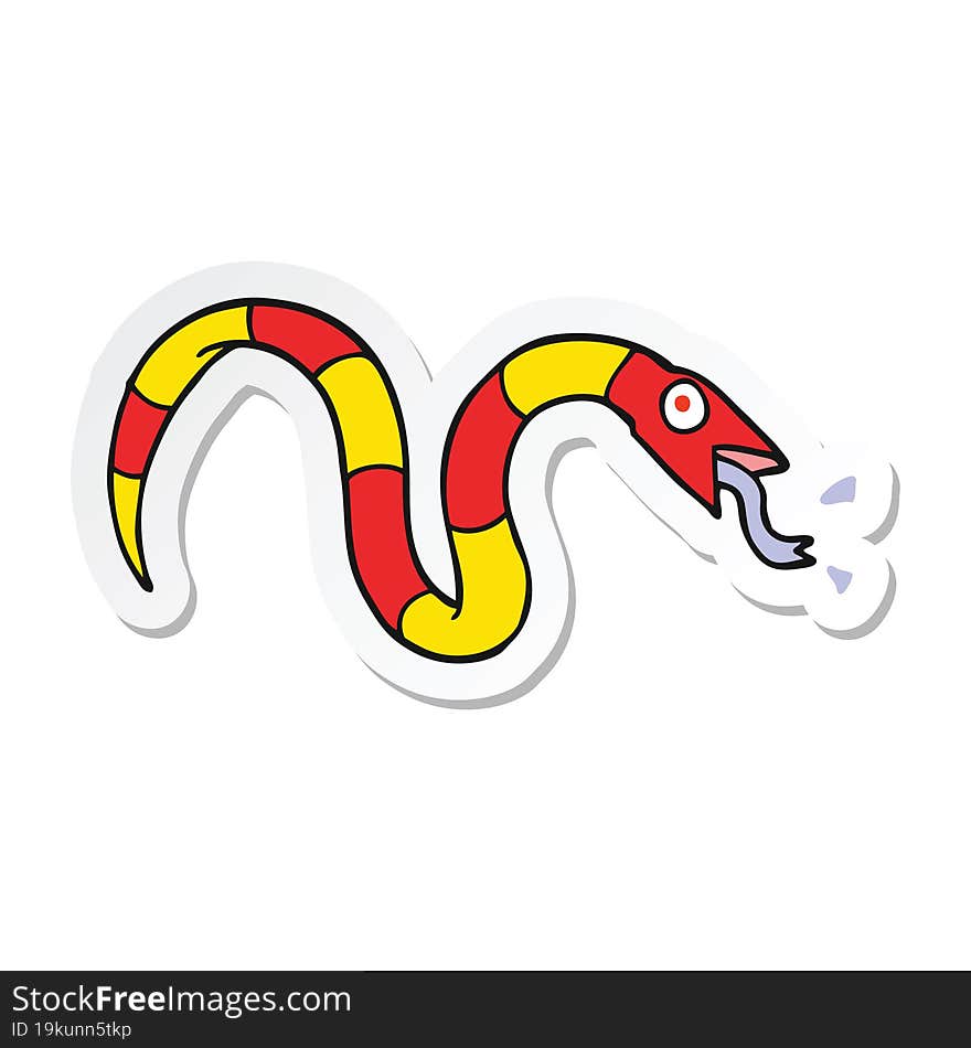 Sticker Of A Cartoon Snake