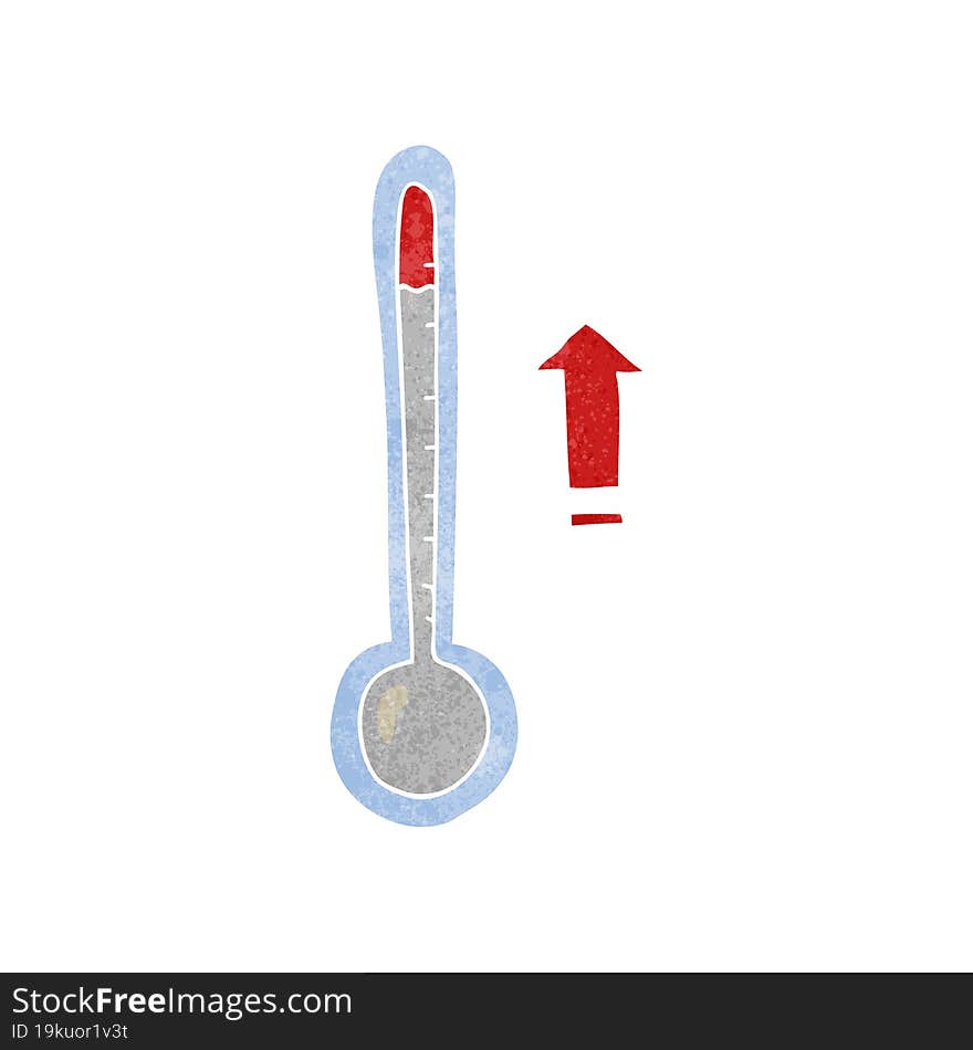 retro cartoon rising temperature