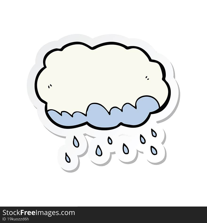 Sticker Of A Cartoon Rain Cloud