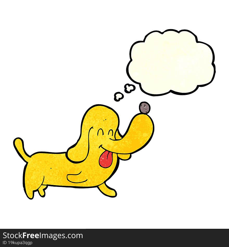 Cartoon Happy Dog With Thought Bubble